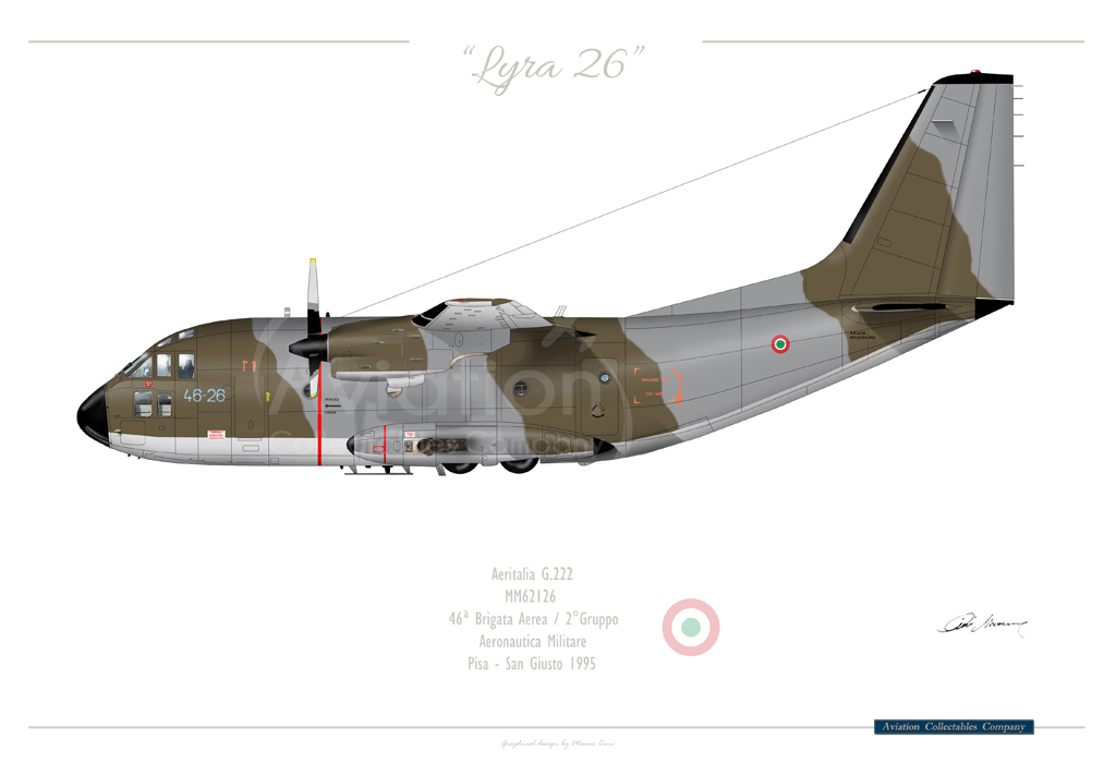 Aviation Print 26 – G.222 “Lyra 26” – 46a BA / 2° Gruppo – codici ultimo periodo