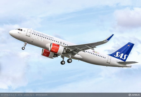 SAS  Scandinavian  Airlines riceve il suo primo Airbus  A320neo