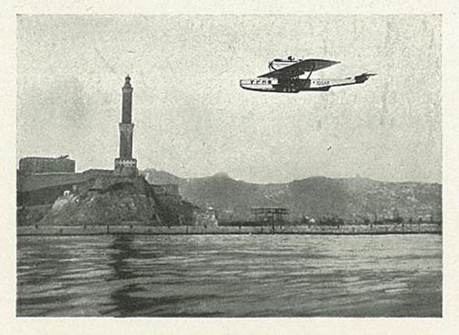 Aprile 1926 : parte dall’Idroscalo di Genova il primo volo passeggeri di linea, il volo fa scalo a Roma, Napoli e Palermo.