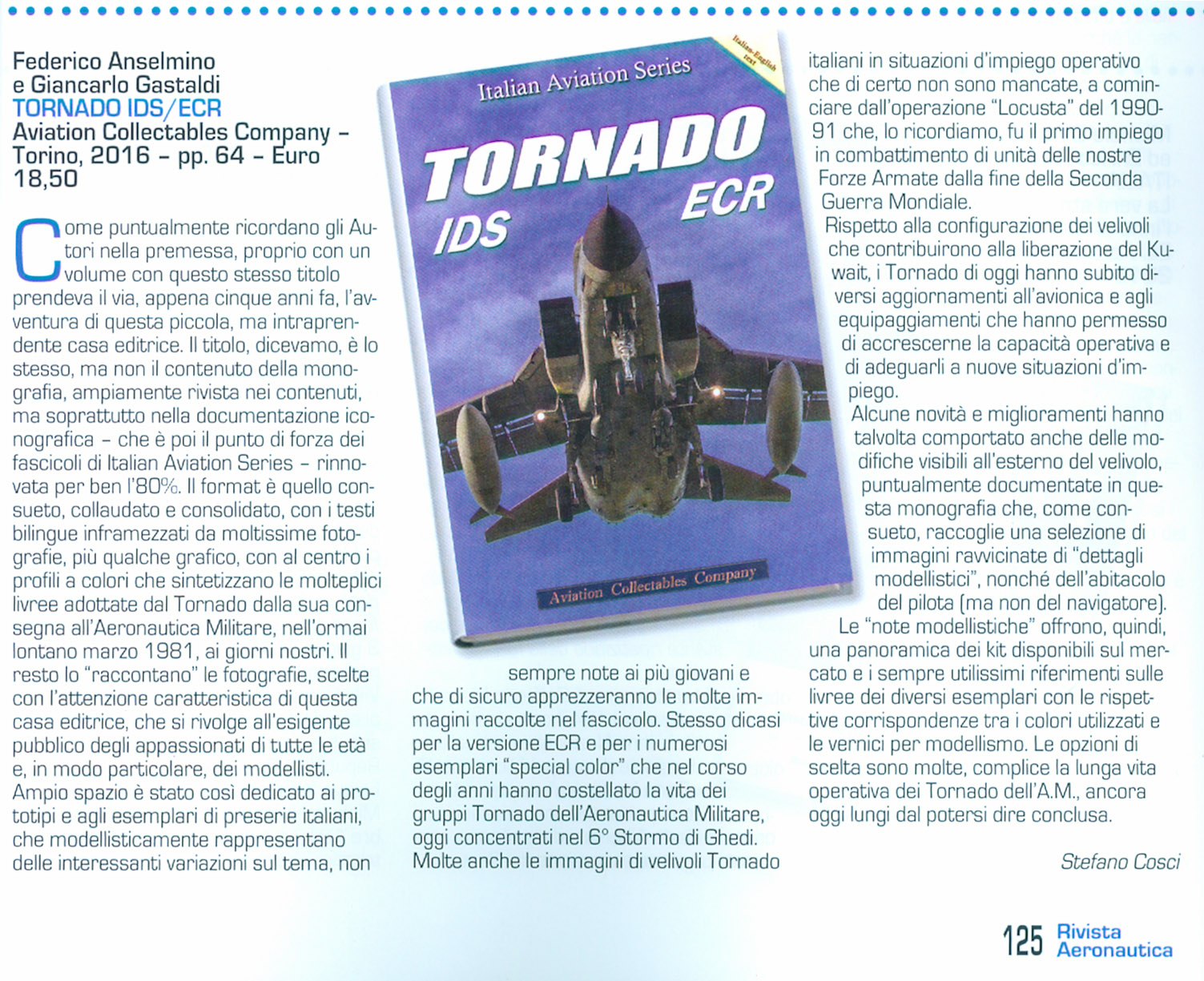 la recensione del libro “Tornado IDS ECR” su Rivista Aeronautica
