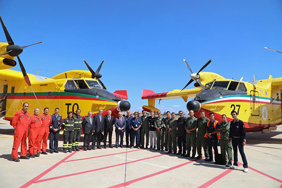 Il team dell’Aeronautica Militare del Marocco al termine dell’attività di antincendio boschivo in Italia ,visita la sede operativa del Dipartimento della Protezione Civile Nazionale